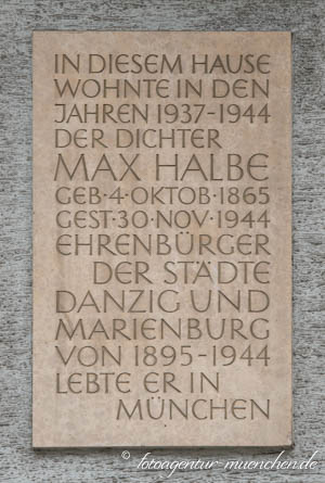Gedenktafel - Max Halbe