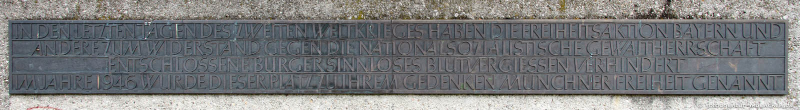 Gedenktafel - Münchner Freiheit