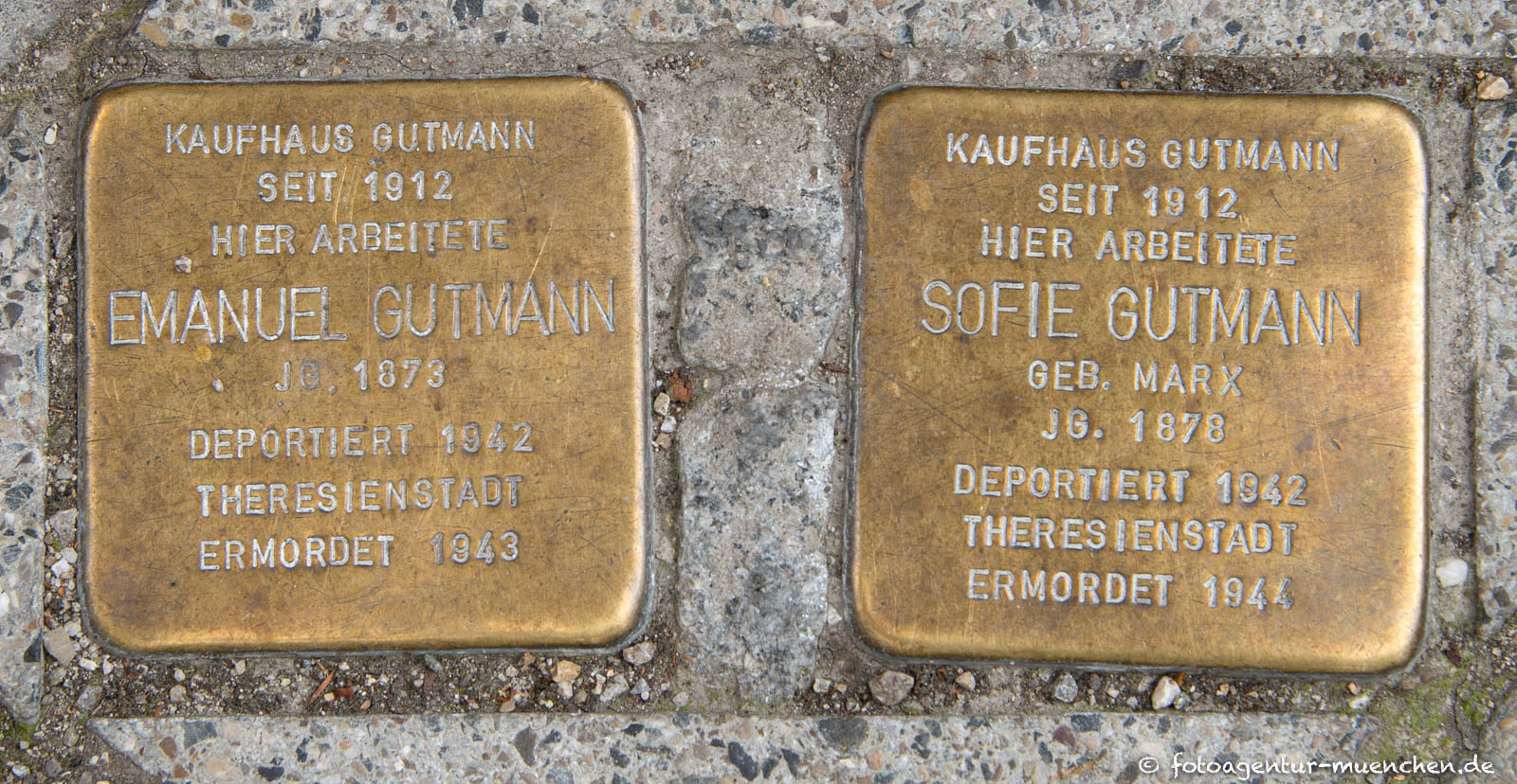 Stolperstein - Sofie und Emanuel Gutmann