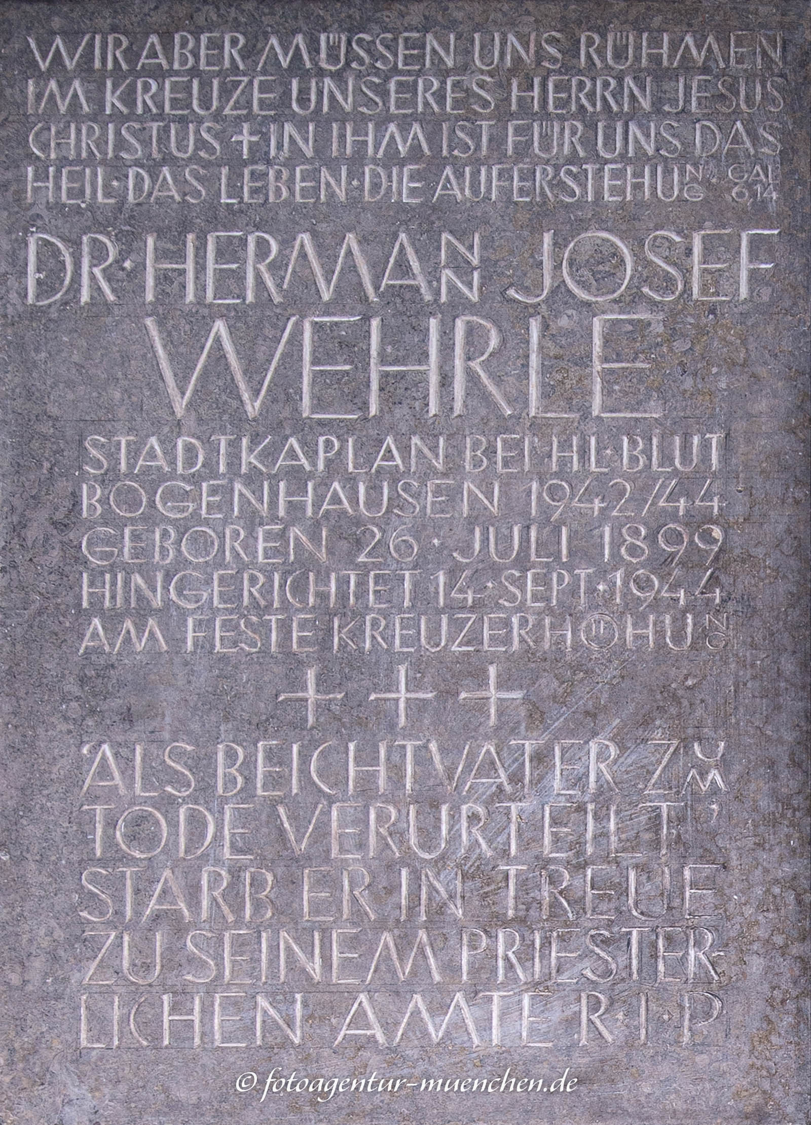 Gedenktafel - Hermann Josef Wehrle