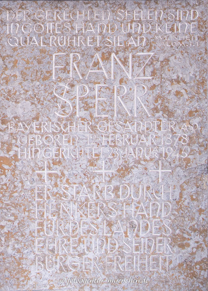 Gedenktafel für Franz Sperr - Lill Hansjakob – Denkmal/Kunstwerk in München
