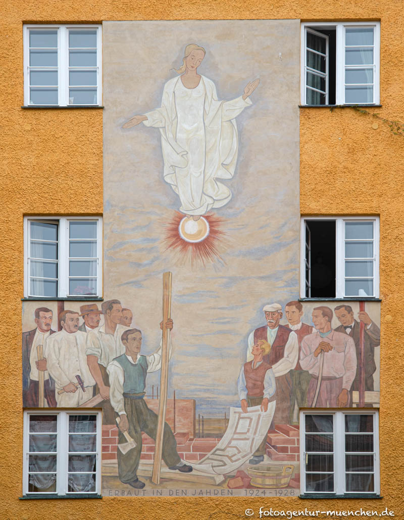Erbauung der Borstei - Sepp Frank – Denkmal/Kunstwerk in München
