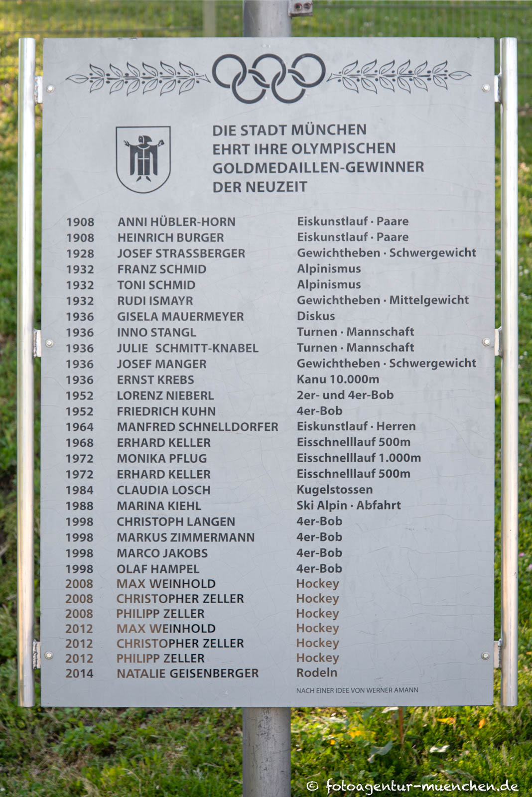 Gedenktafel - Münchner Olympiasieger