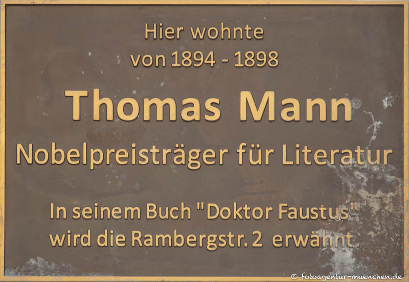 Wohnort Thomas Mann – Denkmal/Kunstwerk in München