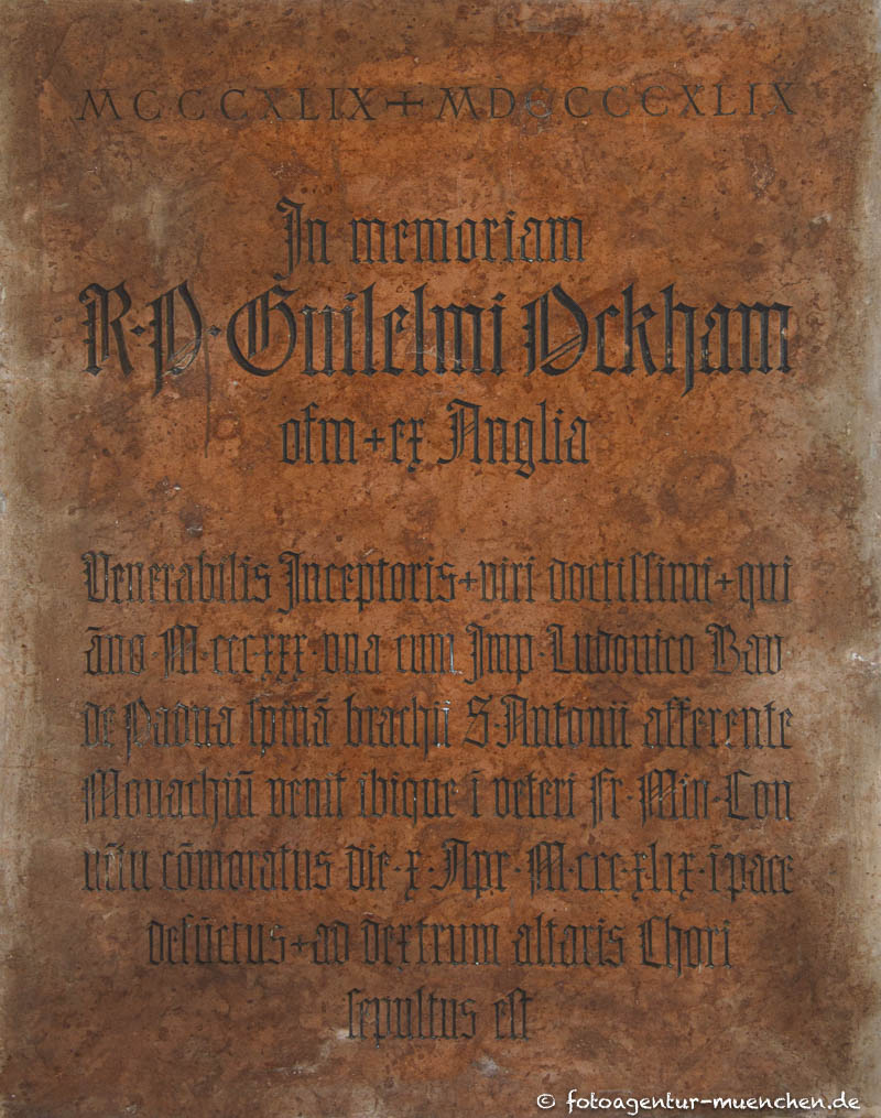 Gedenktafel - Wilhelm von Ockham – Denkmal/Kunstwerk in München