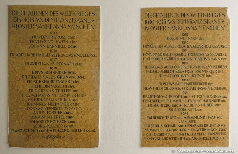 Kriegergedenktafel - Klosterkirche-Sankt-Anna – Denkmal/Kunstwerk in München
