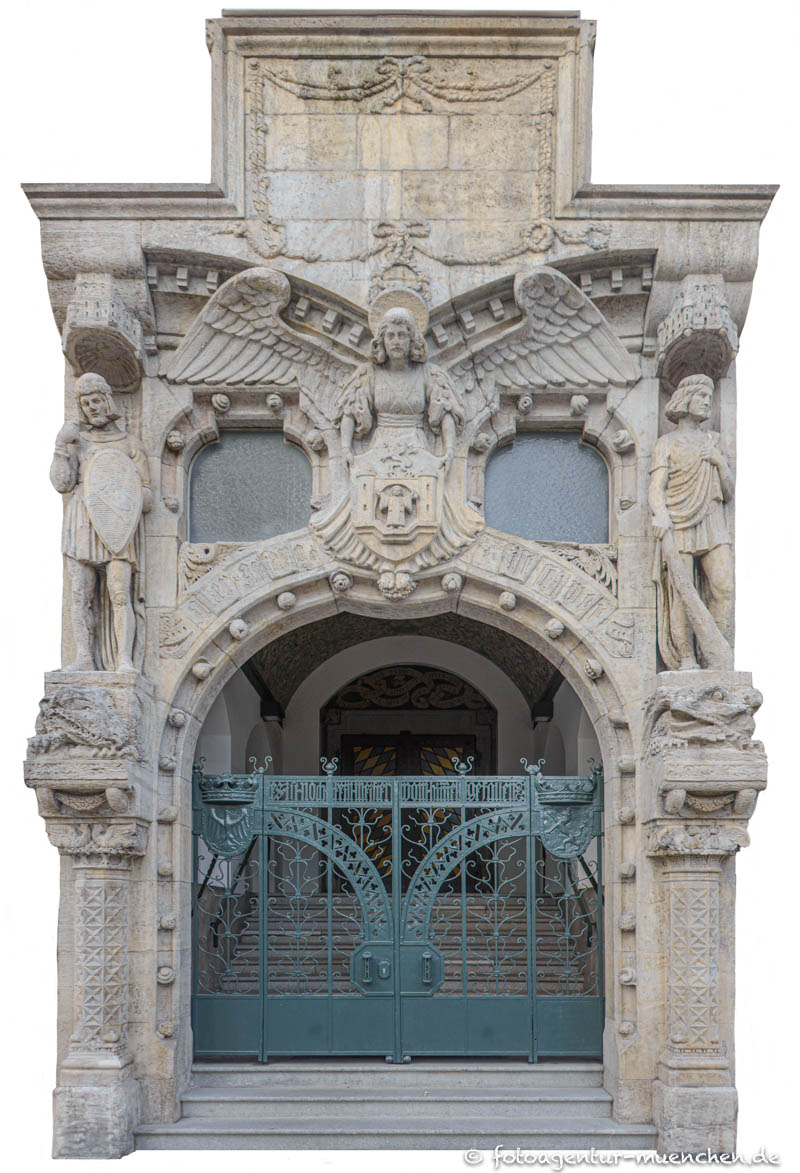 Schulhaus-Portal an der Haimhauserstraße - Flossmann Josef – Denkmal/Kunstwerk in München