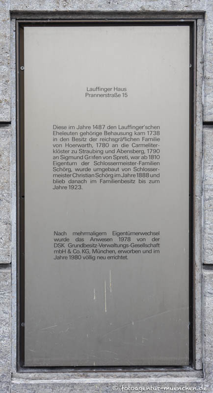 Gedenktafel - Lauffinger Haus – Denkmal/Kunstwerk in München