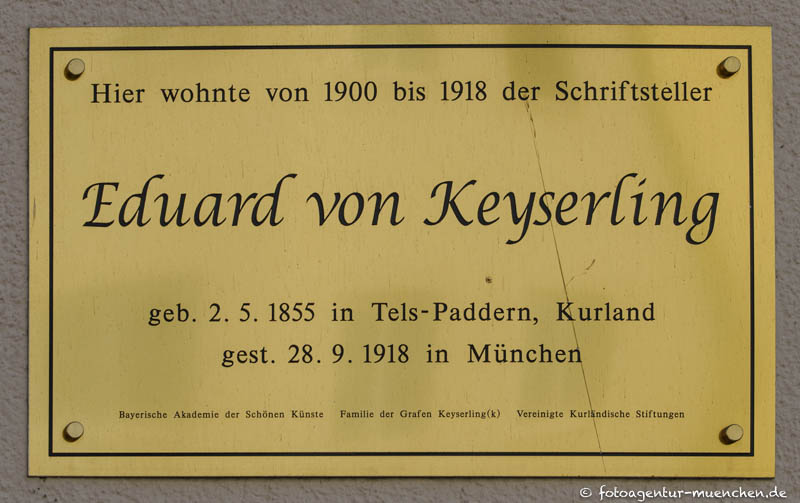 Gedenktafel - Eduard von Keyserling – Denkmal/Kunstwerk in München