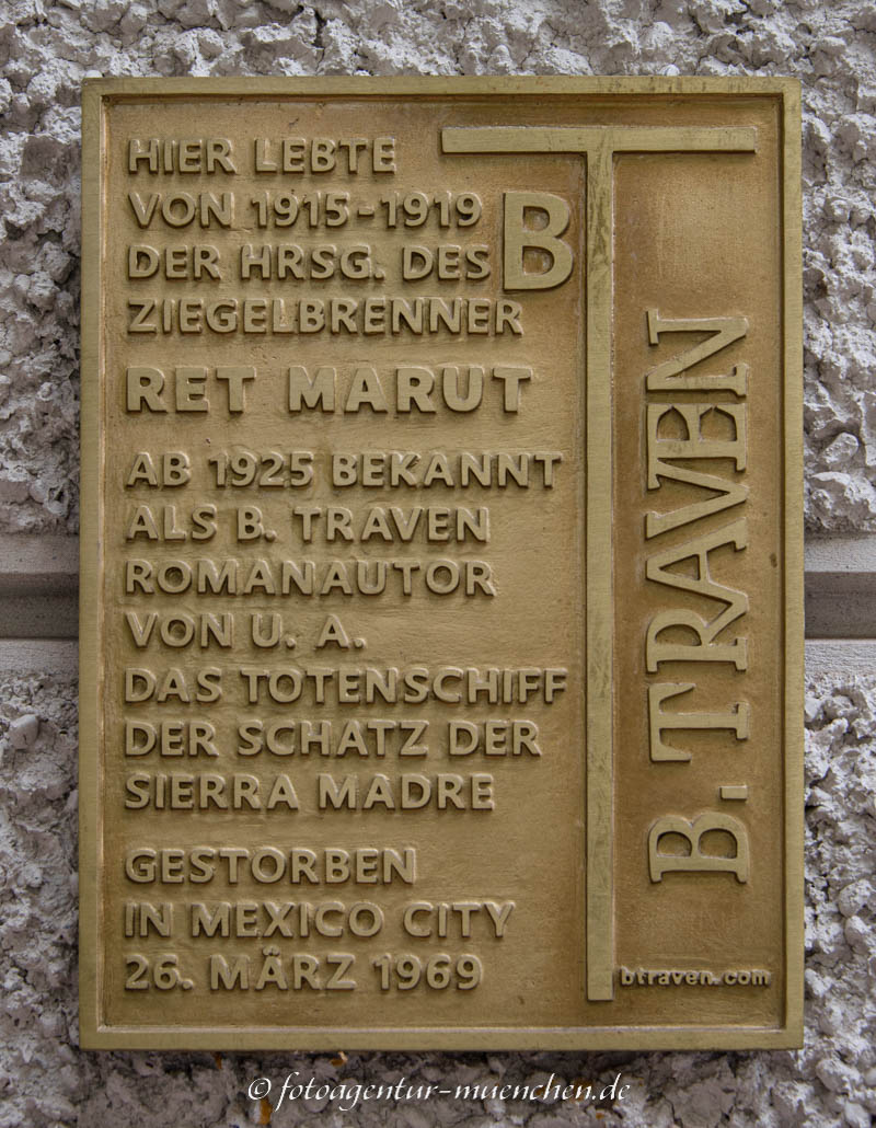 B. Traven – Denkmal/Kunstwerk in München