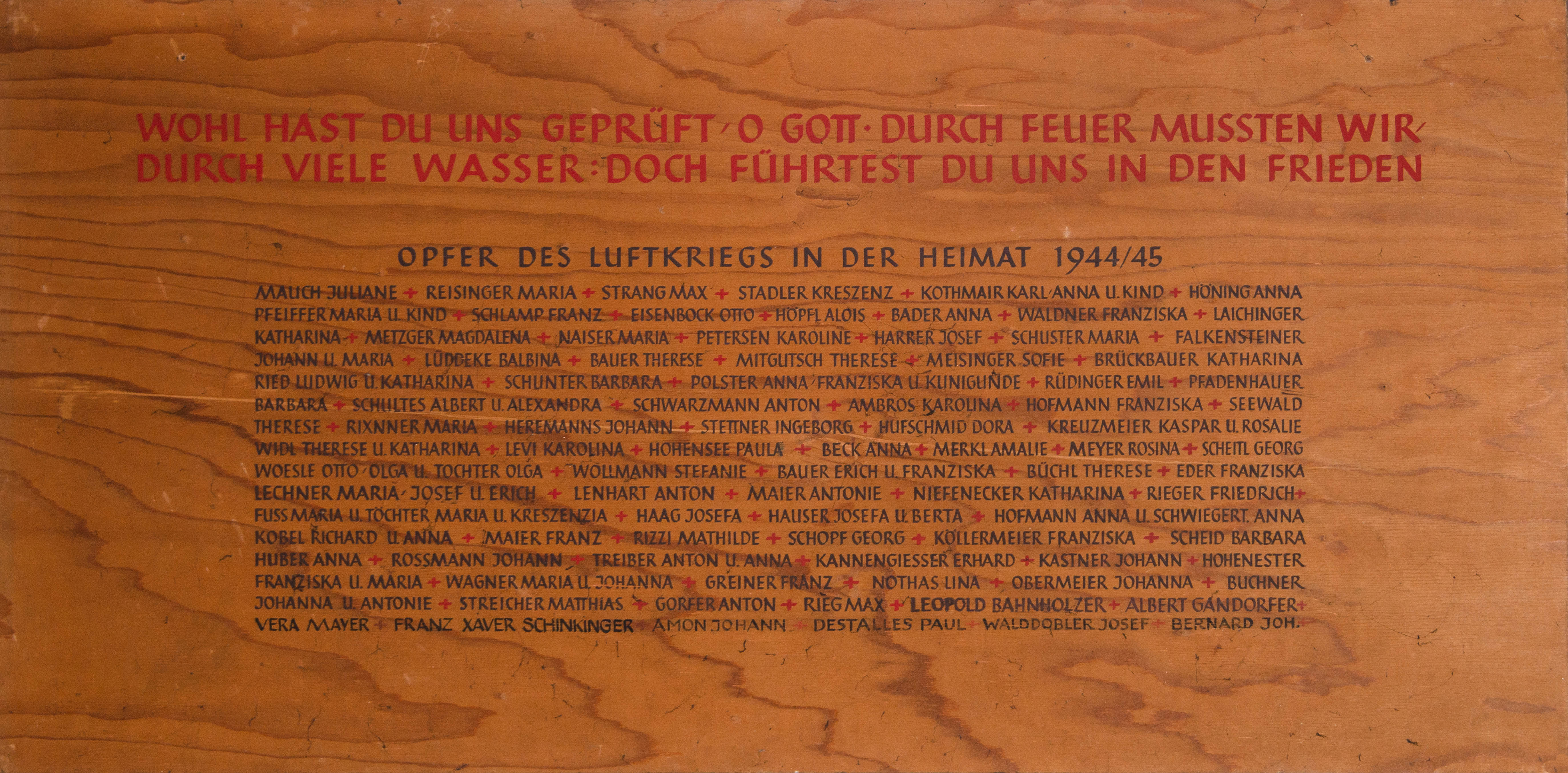 Gedenktafel - Luftkriegsopfer