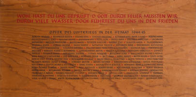 Gedenktafel - Luftkriegsopfer