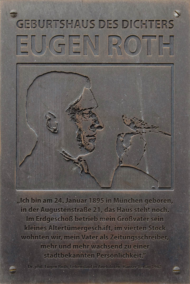 Geburtshaus Eugen Roth – Denkmal/Kunstwerk in München