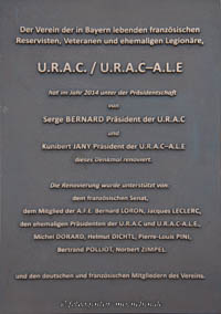 Kriegerdenkmal: Gedenktafel - Französische Kriegsgefangene 1870/71