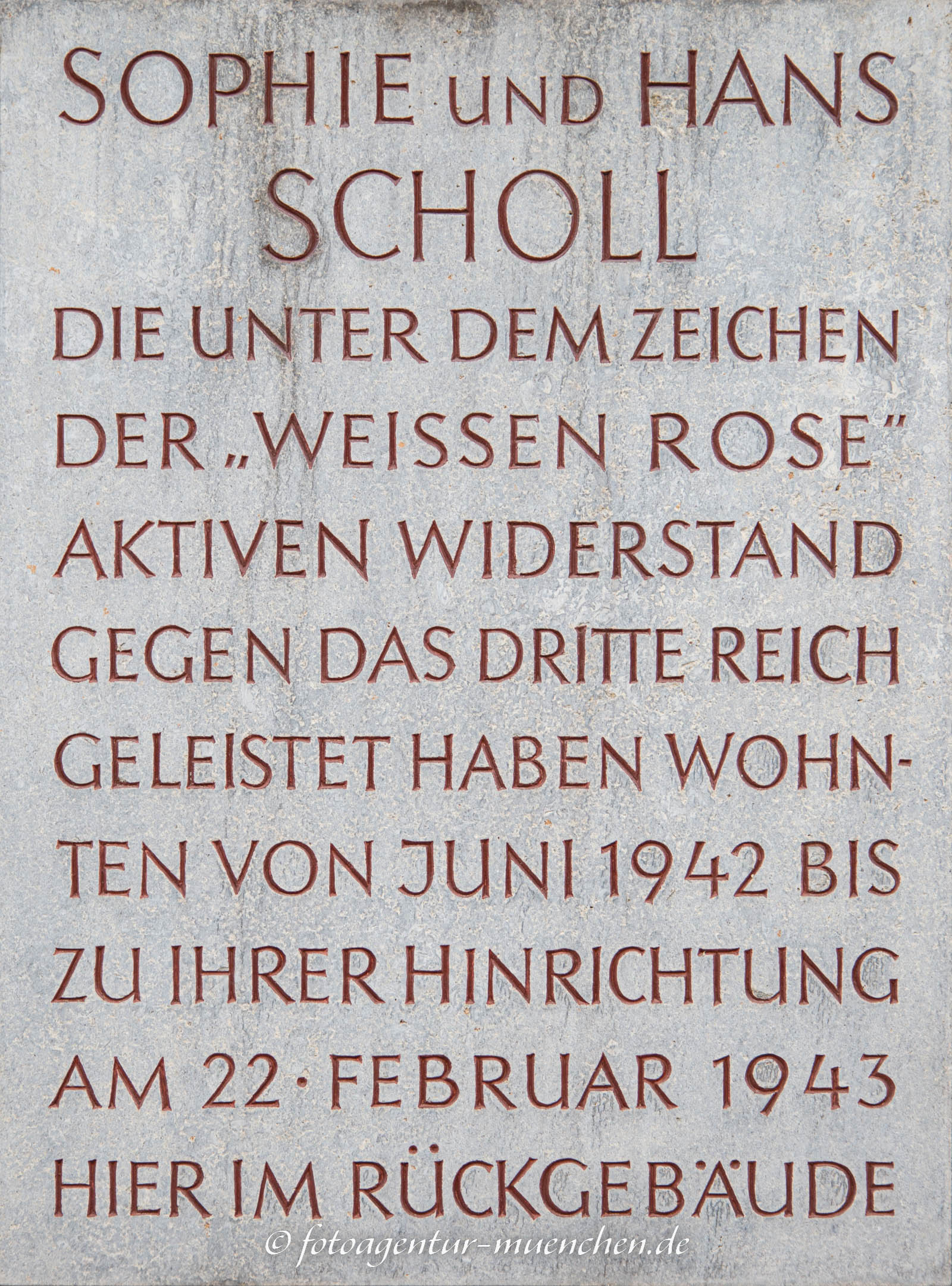 Gedenktafel- Sophie und Hans Scholl
