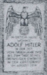 Gedenktafel - Wohnort Adolf Hitler
