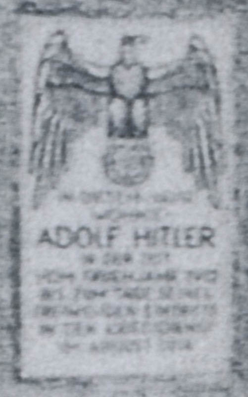 Gedenktafel - Wohnort Adolf Hitler – Denkmal/Kunstwerk in München