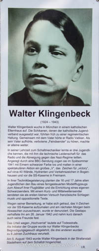 Kriegerdenkmal: Walter Klingenbeck - Kastner Wolfram, Reuther Ingrid, Grube Ernst, Mühldorfer Friedbert, Strauß Eva, Wagemann-Laquai Judi