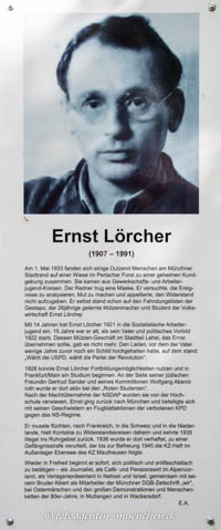 Kriegerdenkmal: Gedenkstele für Ernst Lörcher - Kastner Wolfram, Reuther Ingrid, Grube Ernst, Mühldorfer Friedbert, Strauß Eva, Wagemann-Laquai Judi