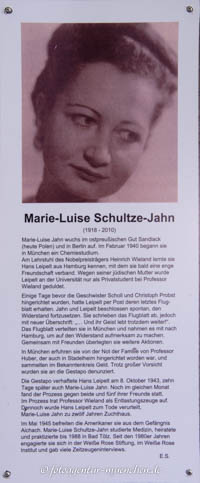 Kriegerdenkmal: Gedenkstele für Marie-Luise Schultze-Jahn - Kastner Wolfram, Reuther Ingrid, Grube Ernst, Mühldorfer Friedbert, Strauß Eva, Wagemann-Laquai Judi