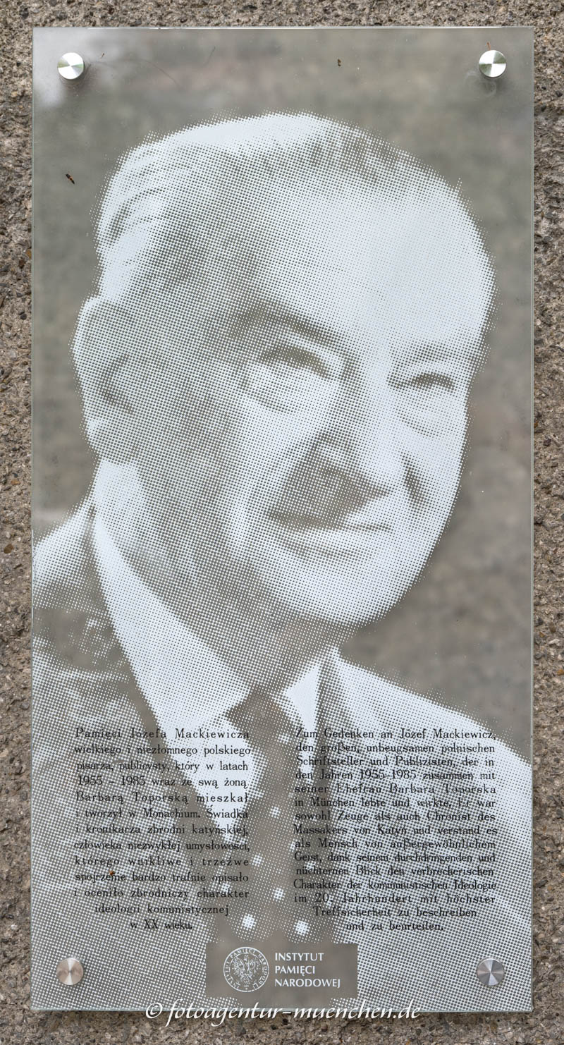 Gedenktafel - Józef Mackiewicz – Denkmal/Kunstwerk in München