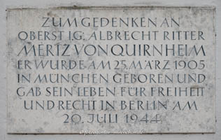 Gerhard Willhalm - Gedenktafel - Albrecht Mertz Quirnheim