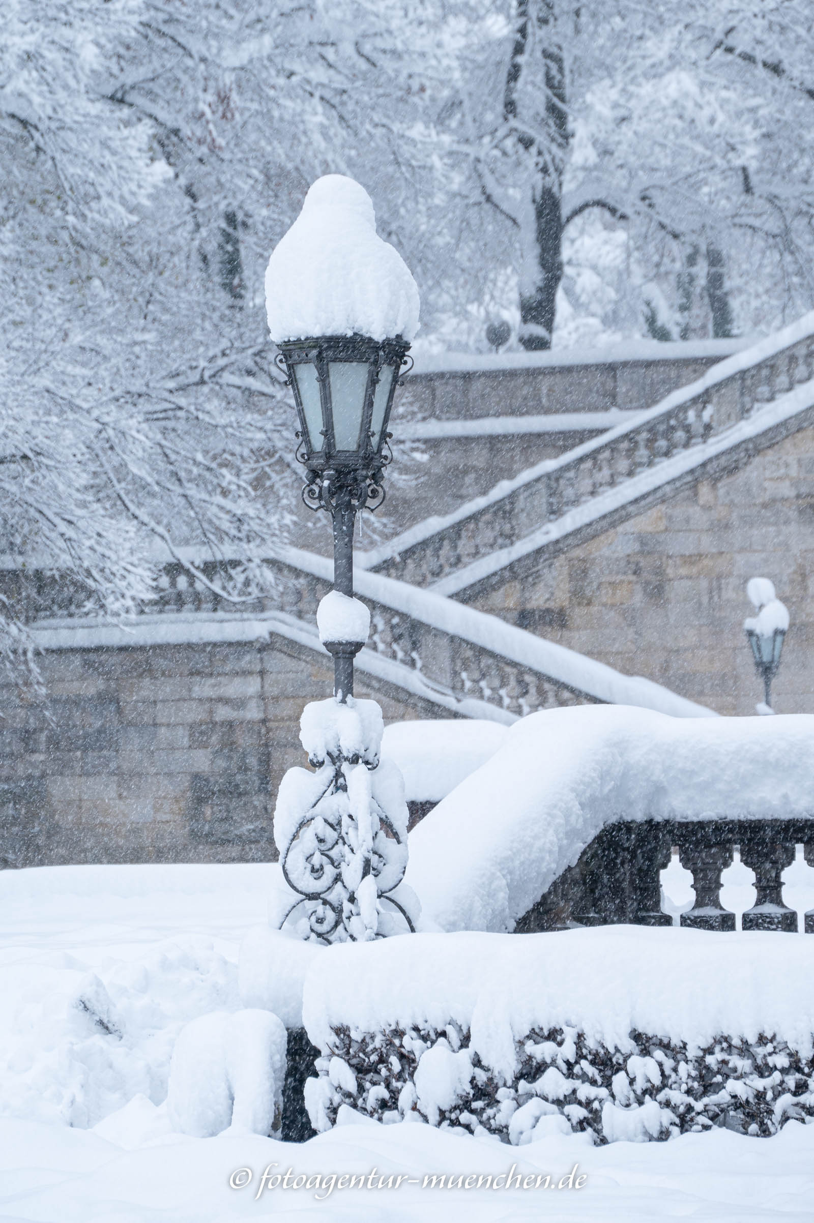 Anlage Friedensengel im Winter