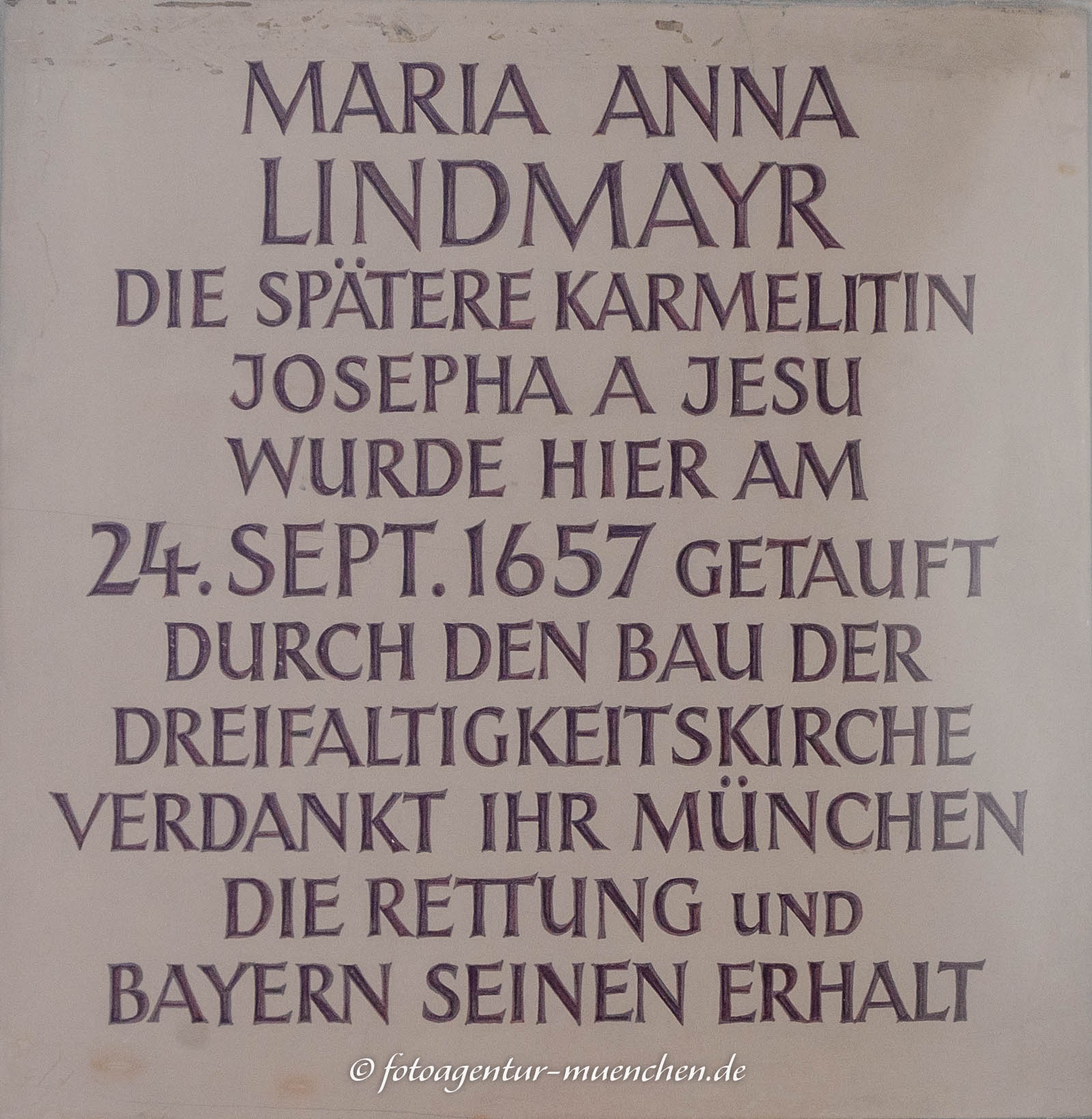 Gedenktafel - Maria Anna Lindmayr