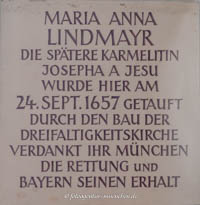 Gedenktafel Maria Anna Lindmayr