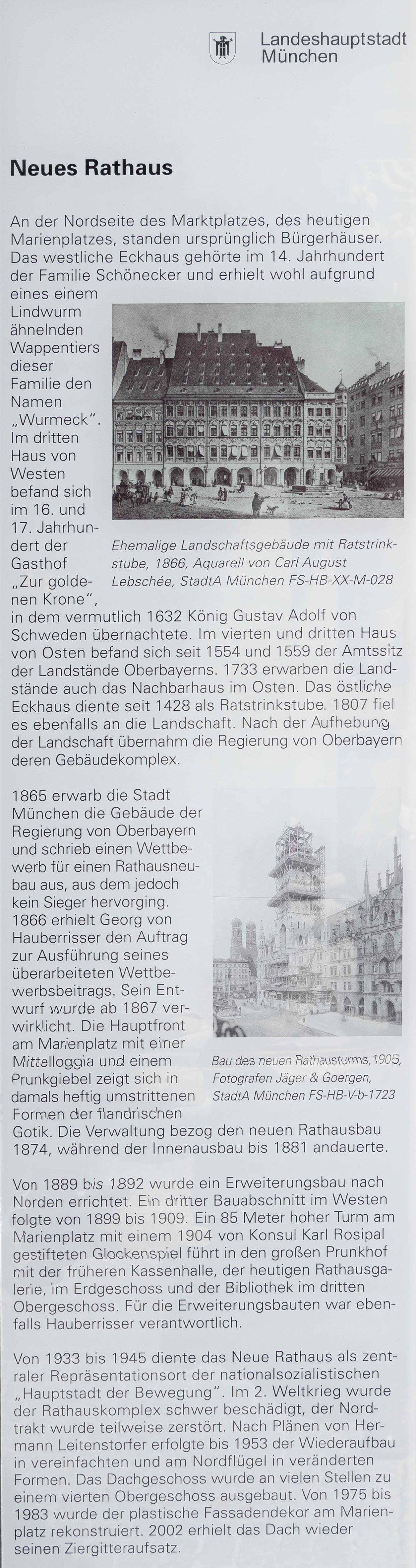 Infotafel - Neues Rathaus