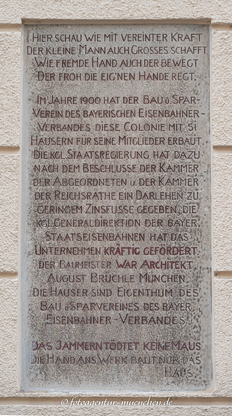 Camerloher Häuserkolonie - Brüchle August – Denkmal/Kunstwerk in München