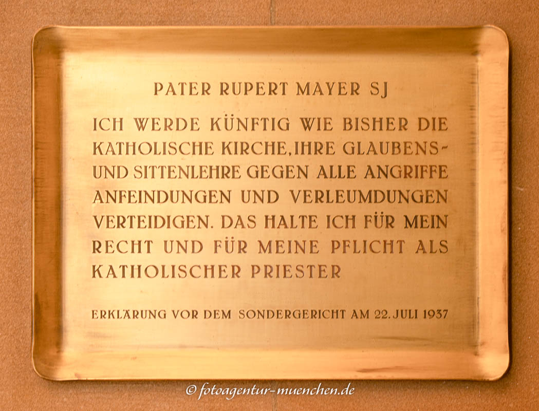 Gedenktafel - Pater Rupert Mayer SJ – Denkmal/Kunstwerk in München