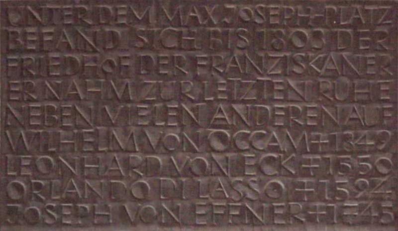 Gedenktafel - Franziskaner-Friedhof – Denkmal/Kunstwerk in München