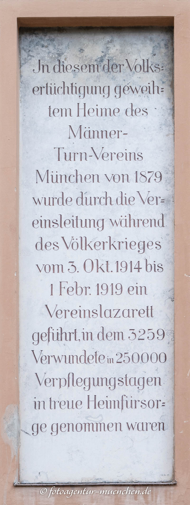 Gedenktafel Vereinslazarett 1914–1919