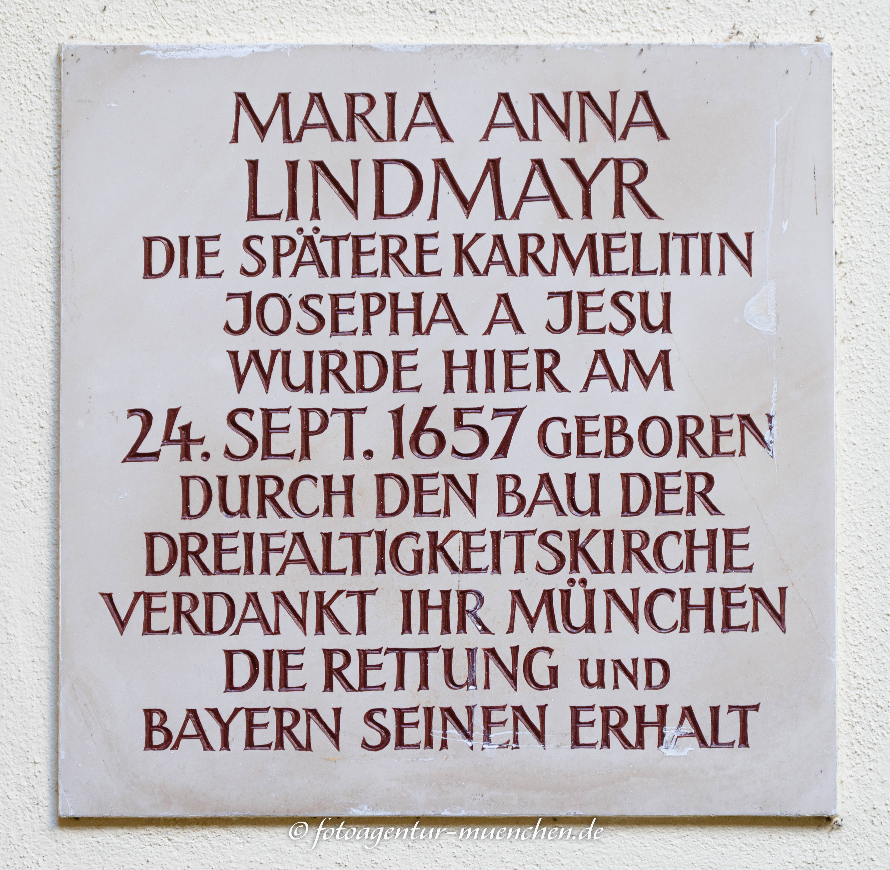 Gedenktafel - Geburtsort Maria Anna Lindmayr