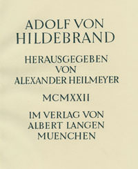 Cover: Adolf von Hildebrand