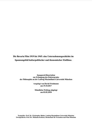 Cover: Die Bavaria Film 1919 bis 1945