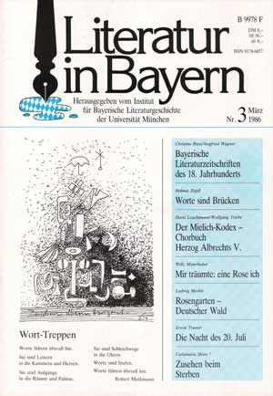 Buchcover: Literatur in Bayern, Nr. 3. - 1986