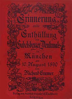 Buchcover: Erinnerung an die Enthüllung des Gabelsberger-Denkmals von Cramer Richard
