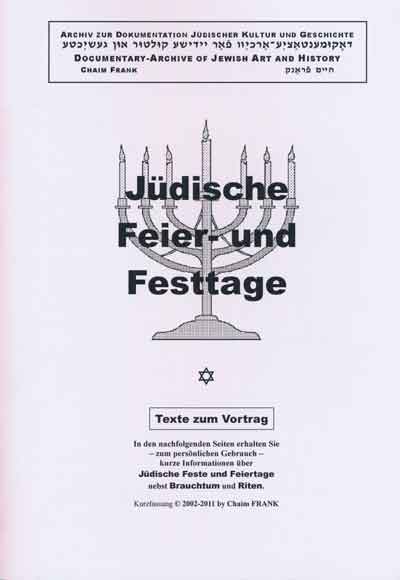 Cover: Jüdische Feier- und Festtage