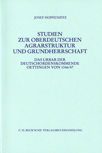 Cover: Studien zur Oberdeutschen Agrarstruktur und Grundherrschaft