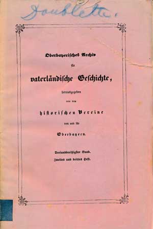Cover: Oberbayerisches Archiv - Band 033 - 1874