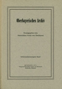 Cover: Oberbayerisches Archiv - Band 097 - 1973