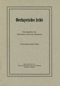 Cover: Oberbayerisches Archiv - Band 099 - 1974