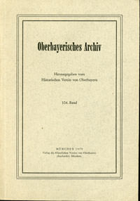 Cover: Oberbayerisches Archiv - Band 104 - 1979