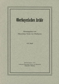 Cover: Oberbayerisches Archiv - Band 105 - 1980