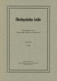 Cover: Oberbayerisches Archiv - Band 109/2 - 1984