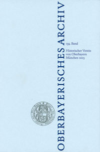 Cover: Oberbayerisches Archiv - Band 139 - 2015