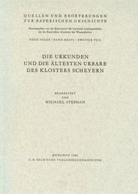 Die Urkunden und die ältesten Urbare des Klosters Scheyern