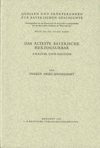 Cover: Das älteste bayerische Herzogsurbar